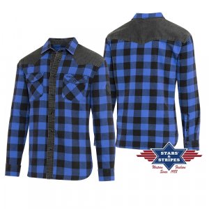 Westernhemd Lumber Jack blau